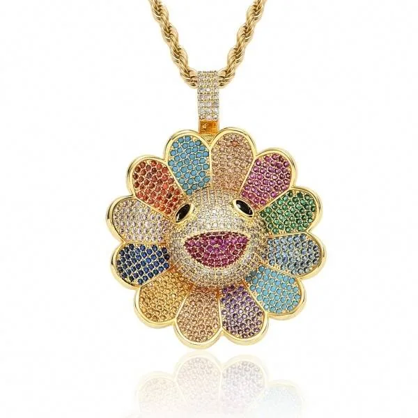 Handmade Smile Rotating Sunflower Pendant