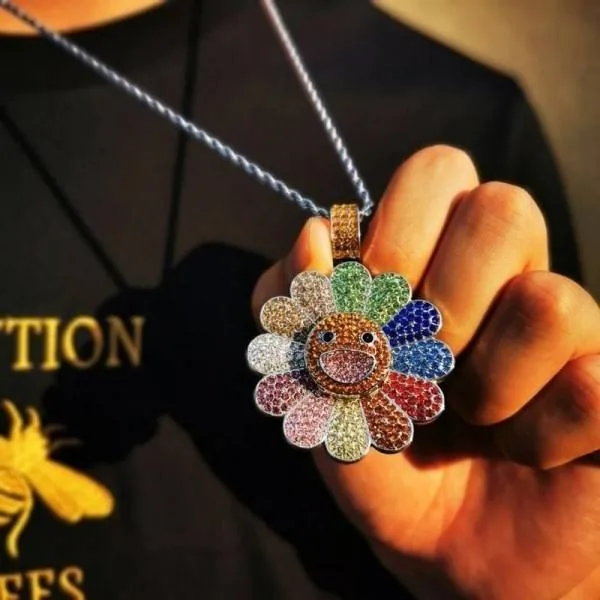 Handmade Smile Rotating Sunflower Pendant