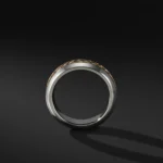 Handmade 8MM Men Sterling Silver Cable Inset Band Ring