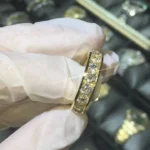 Handmade Men Channel Setting Eternity Band Ring