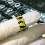 Handmade Men 9MM Tiger Stripes Band Ring