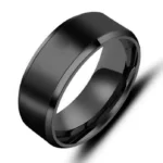 Black Tungsten Wedding Bands with Matte Brushed for Men