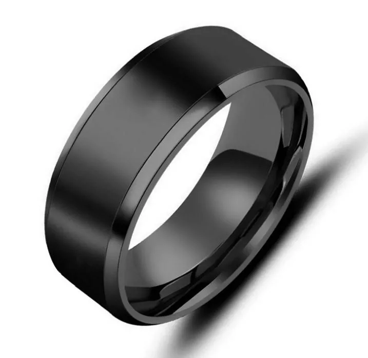 Black Tungsten Wedding Bands with Matte Brushed for Men