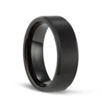 Black Tungsten Wedding Bands with Matte Brushed for Men