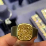 Handmade 5.5 CT Yellow Cushion Cut Bold Men's Ring Band