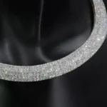 Handmade Micropave Setting Round Cut Necklace Chocker