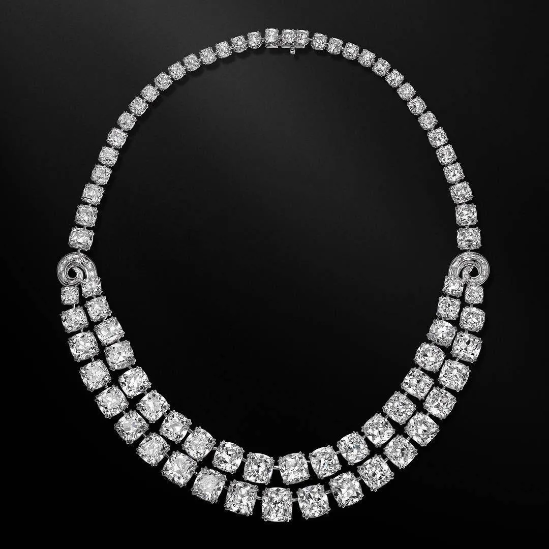Fahion Cushion Sapphire Necklace Choker