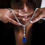 Handmade Luxury Pear cut Sapphire Necklace