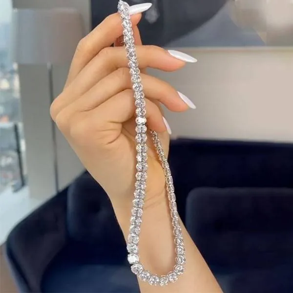 Handmade Luxury Oval Cut Sapphire Necklace Chocker