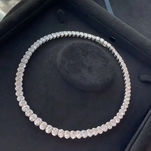 Handmade Luxury Oval Cut Sapphire Necklace Chocker