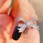 Fashion Micro-pave Knot of Love Sterling Silver Necklace