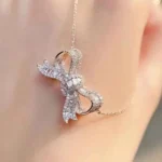 Fashion Micro-pave Knot of Love Sterling Silver Necklace