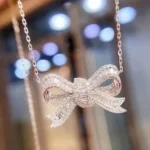 Fashion Micro-pave Knot of Love Sterling Silver Necklace