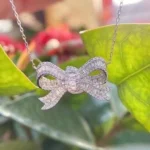 Fashion Micro-pave Knot of Love Sterling Silver Necklace