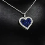 Handmade Invisible set Heart Pendant Necklace
