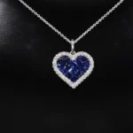 Handmade Invisible set Heart Pendant Necklace