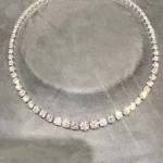 Fashion Luxury Round Brilliant Lab-created White Sapphire Necklace