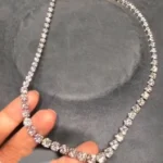 Fashion Luxury Round Brilliant Lab-created White Sapphire Necklace