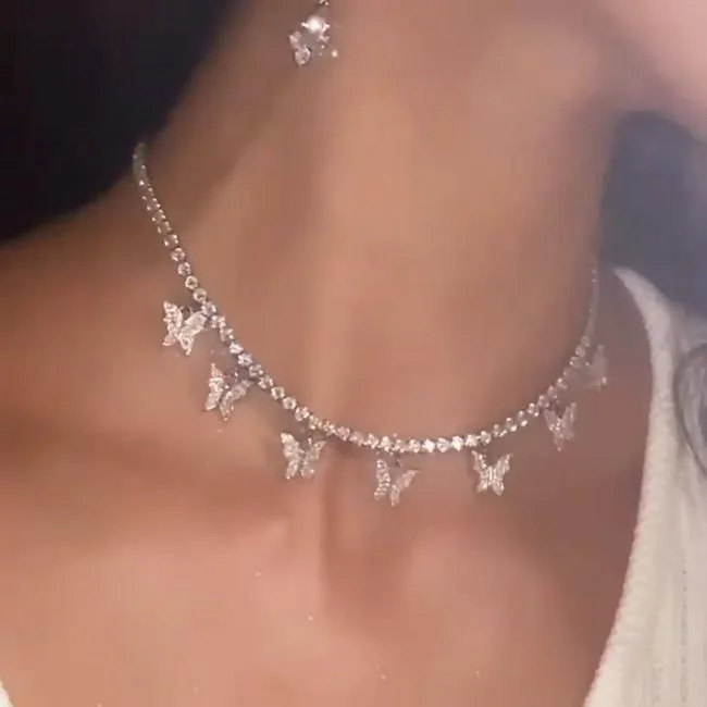 Handmade Fashion Butterfly Necklace Chocker