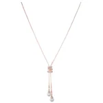 Fashion Spiral Design Crystal & Pearl Necklace in Alloy