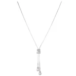 Fashion Spiral Design Crystal & Pearl Necklace in Alloy