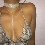 Vintage CZ Studded Choker Sparkly Necklace