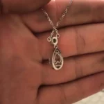 Handmade 3.0 ct.tw Halo Pear Cut Pendent Necklace