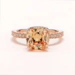 3 Ct Rose Gold Cushion Cut Engagement Ring