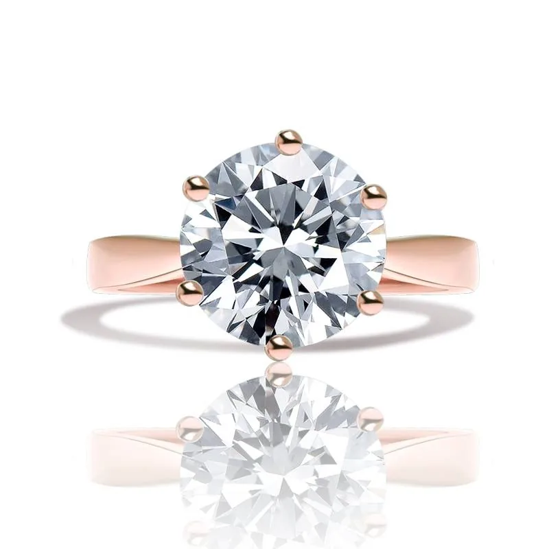 Handmade 3.0 Ct Brilliant Round Cut Solitaire Engagement Ring