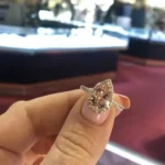 Handmade 2 Ct Pear Cut Rose Gold Ring Set With 2 Bands