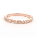 Handmade 2 Ct Pear Cut Rose Gold Ring Set With 2 Bands