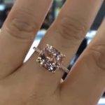 Handmade 4 Ct Rose Gold Cushion Cut Ring With Marquise Shape Band Milgrain Brilliant Cut Band