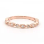 Handmade 4 Ct Rose Gold Cushion Cut Ring With Marquise Shape Band Milgrain Brilliant Cut Band
