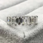Handmade Cushion Cut 925 Sterling Silver Ring Set