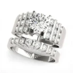 Handmade 1.2 ct Round Cut Sterling Silver Wedding Set