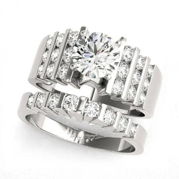 Handmade 1.2 ct Round Cut Sterling Silver Wedding Set