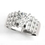 Handmade 1.2 ct Round Cut Sterling Silver Wedding Set