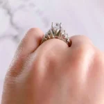 Handmade 1.2 ct Round Cut Sterling Silver Wedding Set