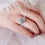 Handmade Brilliant 1 ct Cushion Cut Wedding Set
