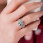 Handmade Brilliant 1 ct Cushion Cut Wedding Set