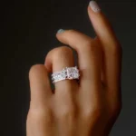 Handmade 1.6 ct Princess Cut Sterling Silver Ring Set