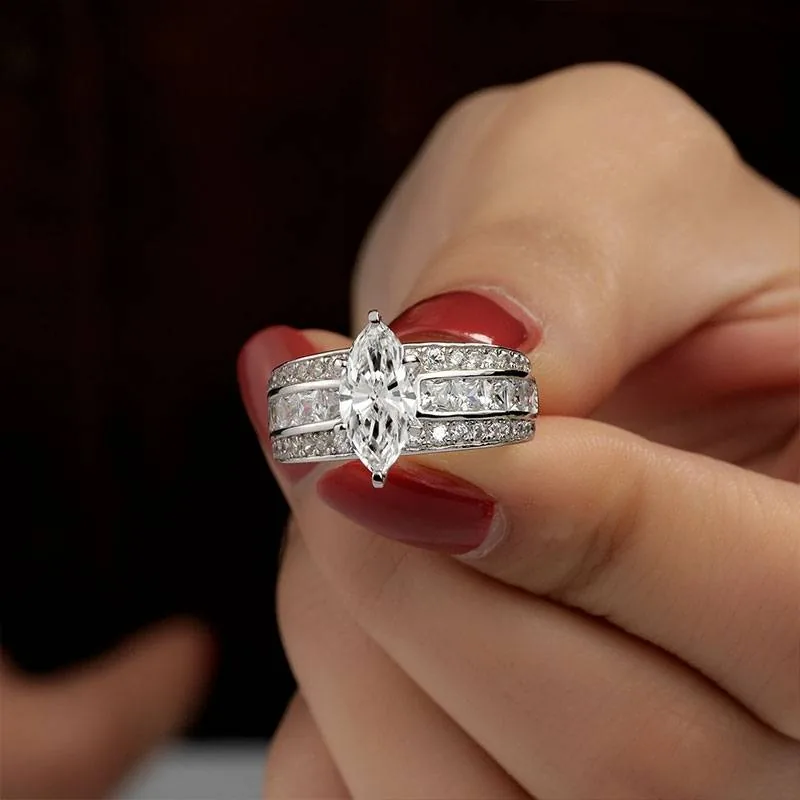 Handmade 1.5 ct Marquise Cut Engagement Ring