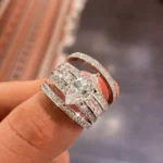 Handmade 1.5 ct Marquise Cut Ring Set With Brilliant Bands