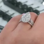 Handmade 2 Ct Pear Cut Ring Set With 2 Bands