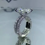 Handmade 4ct Radiant Cut Ring Set