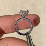 Handmade 4ct Radiant Cut Ring Set
