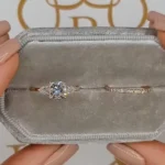 Handmade 1.3 ct Rose Gold Cushion Cut with 2 Pear Shape Sidestones Engagement Ring