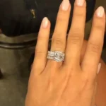 Handmade 4CT Radiant Cut Ring with 2pcs Eternity Band