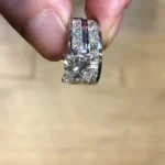 Handmade 2CT Princess Cut Channel Paved Dianond Engagement Ring Set