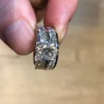 Handmade 2CT Princess Cut Channel Paved Dianond Engagement Ring Set